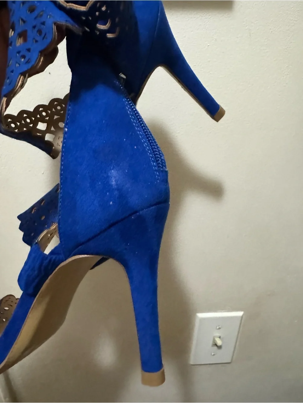 Jessica Simpson Royal Blue Laser-Cut High Heel Sandals
